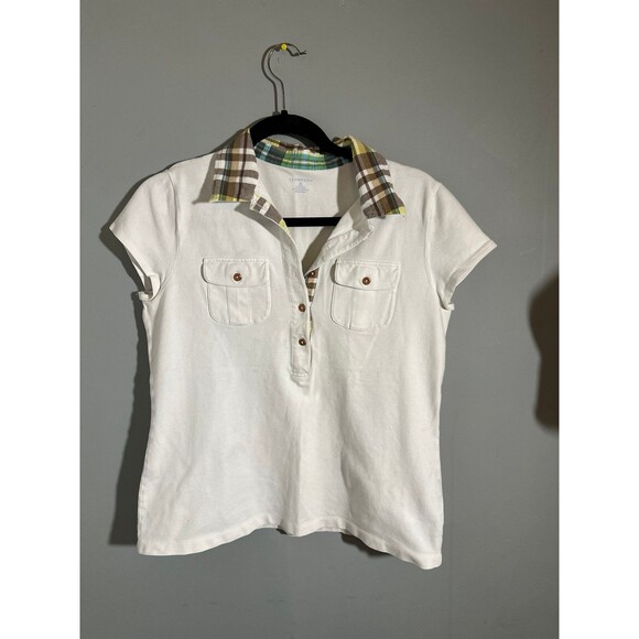 Lands End Plaid Polo Top - Picture 1 of 4